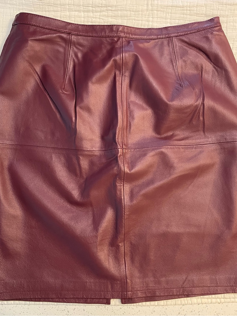 SOLD / SOLD Vintage Newport News Shape FX Burgundy Leather Pencil Skirt Size 16W